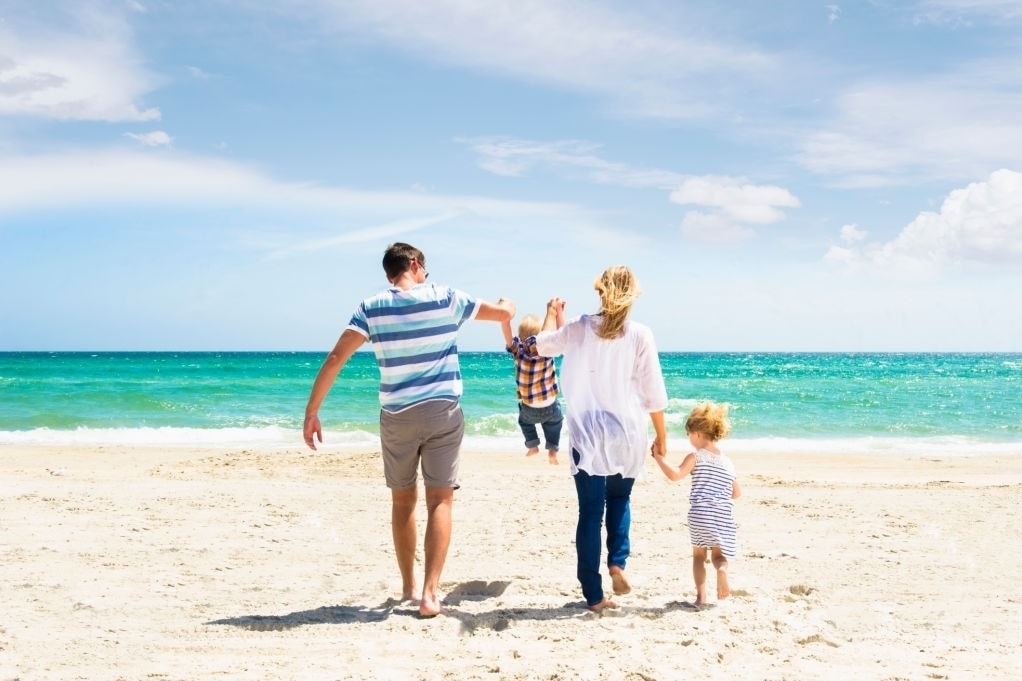 Family beach travel in Prince Edward Island